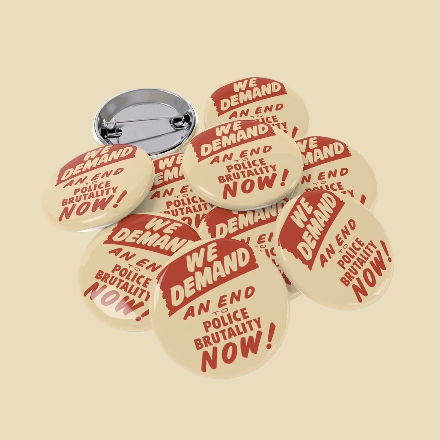"We Demand An End to Police Brutality Now!” March on Washington Replica Button