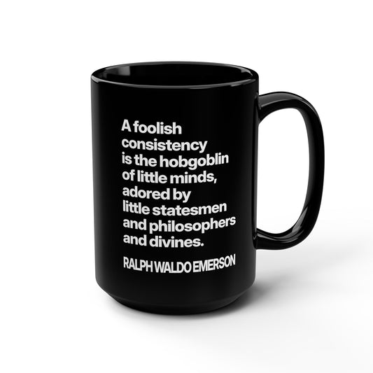 Ralph Waldo Emerson | Hobgoblin of Little Minds | Black 15oz Mug