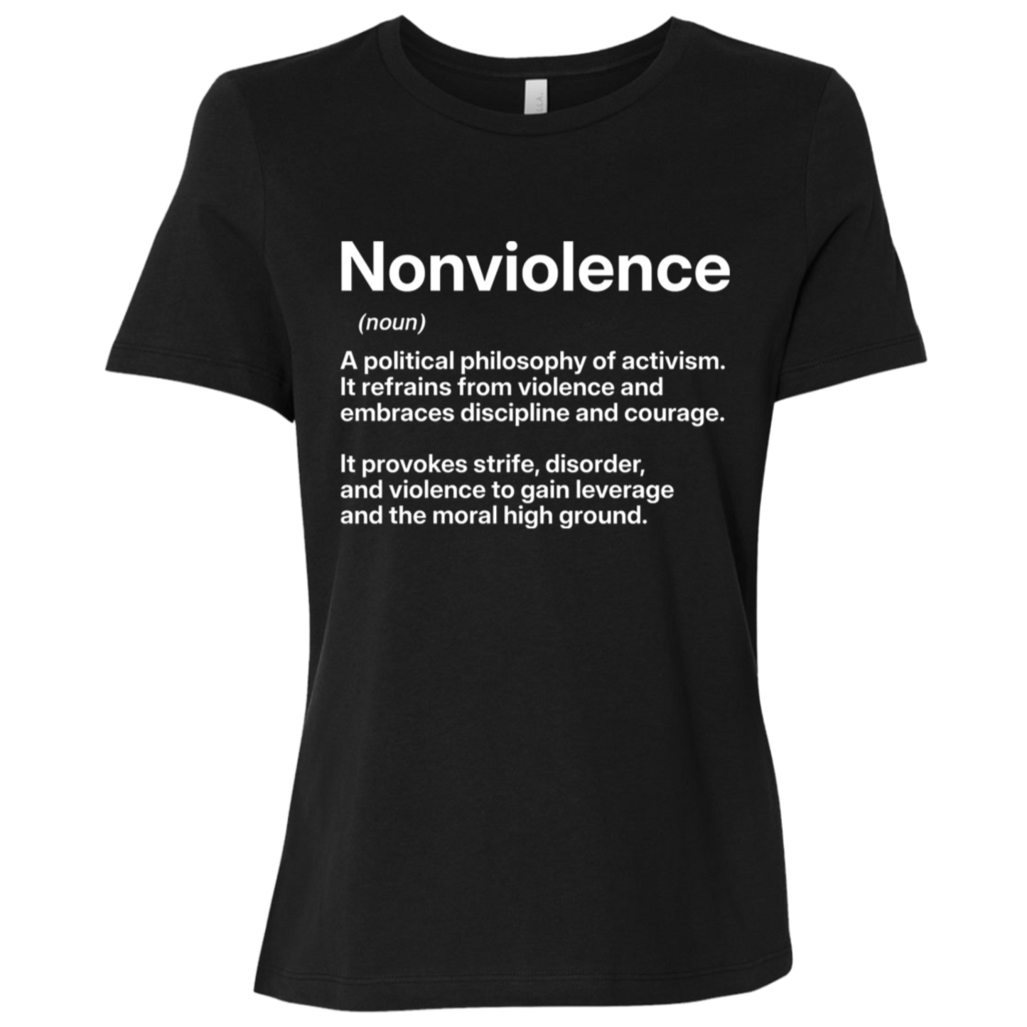 Definition: NONVIOLENCE | Relaxed Fit Women's Tee | 5 text colors available