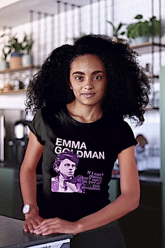 Emma Goldman — If I Can't Dance — Mauve Stencil  — Relaxed Fit Women's Tee