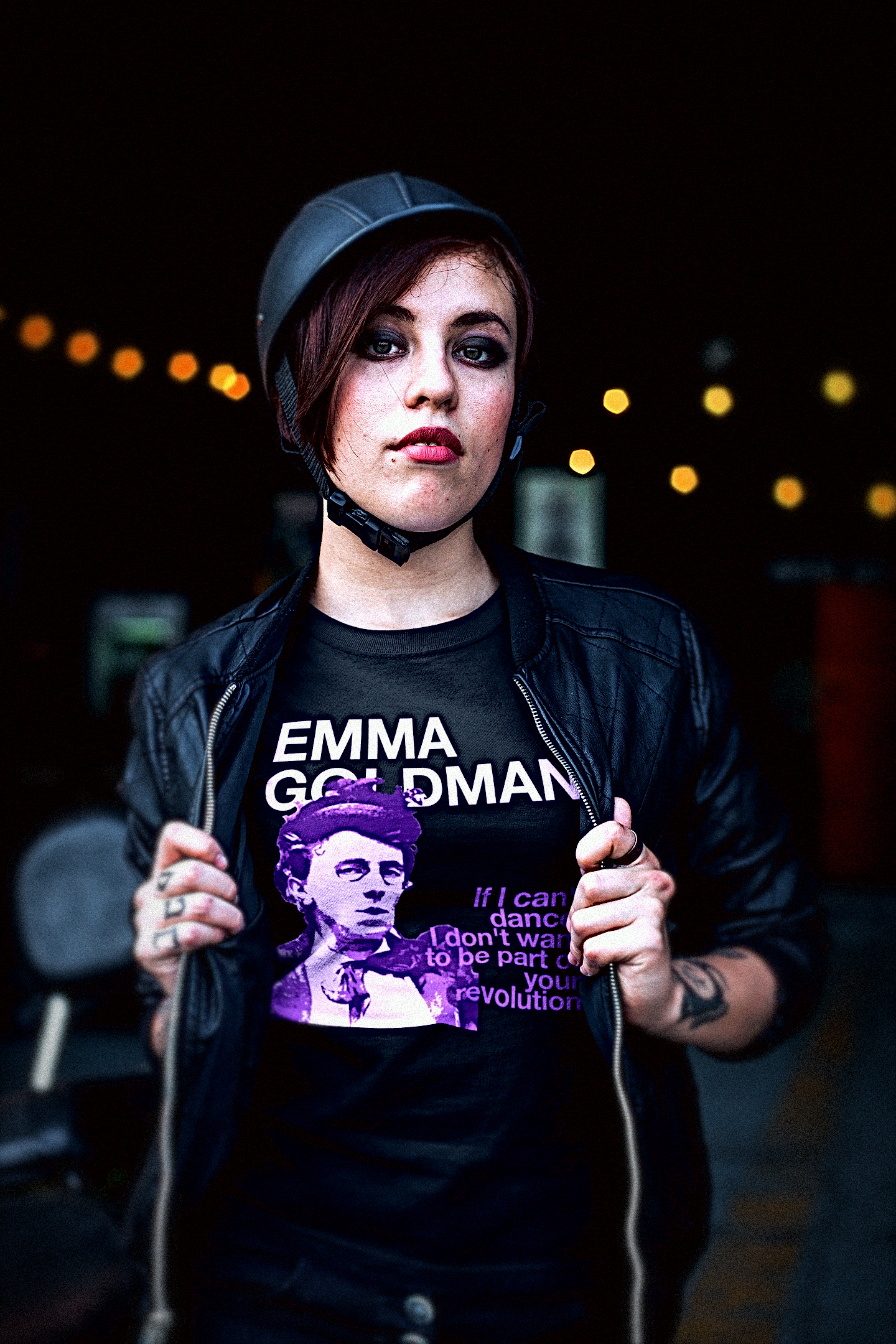 Emma Goldman — If I Can't Dance  — Mauve Stencil  — Long Sleeve Jersey