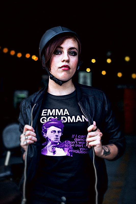Emma Goldman — If I Can't Dance  — Mauve Stencil  — Long Sleeve Jersey