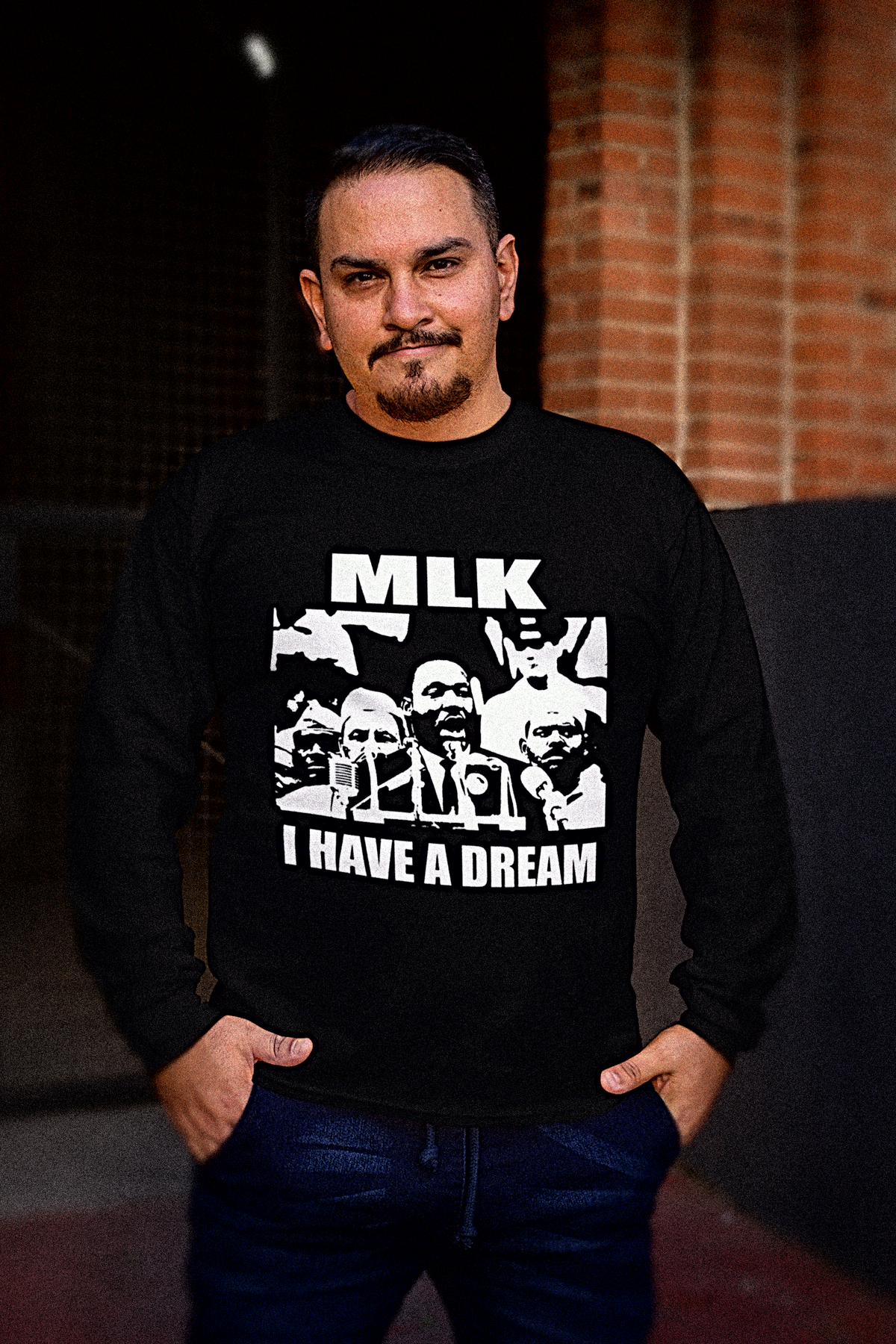 MLK | I Have a Dream | B&W Stencil | Long Sleeve Jersey
