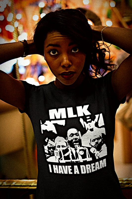 MLK | I Have a Dream | B&W Stencil | Relaxed Fit Women's Tee