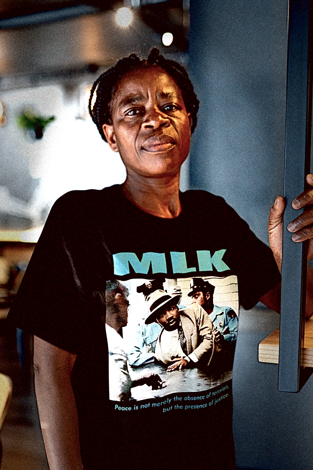 MLK Montgomery Arrest | Peace is not the absence of tension | blue | Working Class T-Shirt