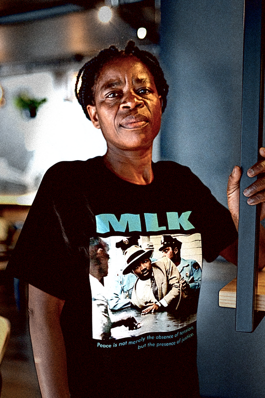 MLK Montgomery Arrest | Peace is not the absence of tension | blue | Working Class T-Shirt