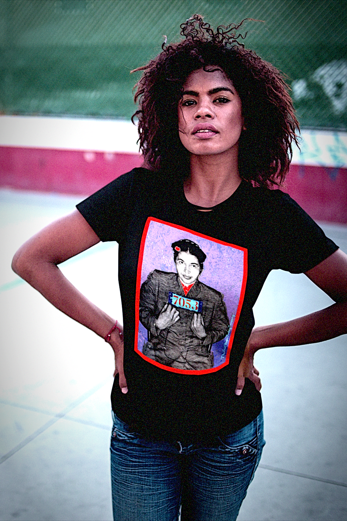 Rosa Parks: Red Frame Mugshot | Basic T-Shirt