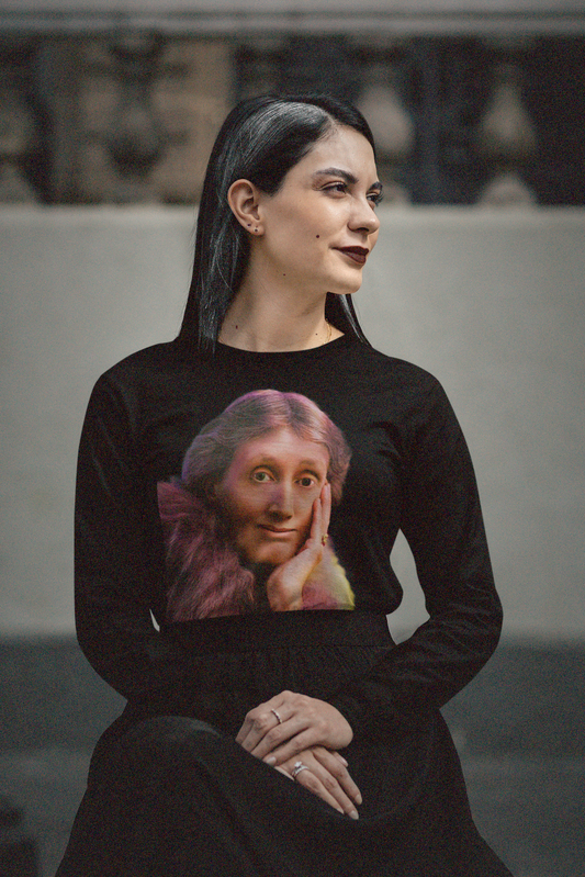 Virginia Woolf | Fuchsia Fur Portrait | Long Sleeve Jersey
