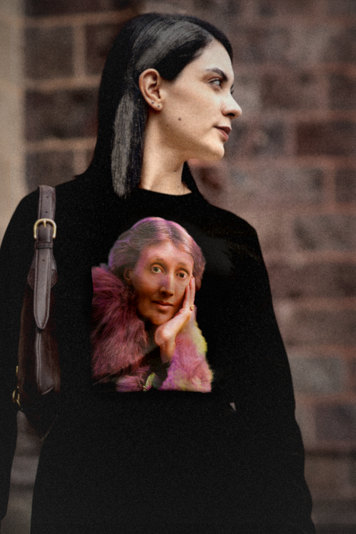 Virginia Woolf | Fuchsia Fur Portrait | Long Sleeve Jersey
