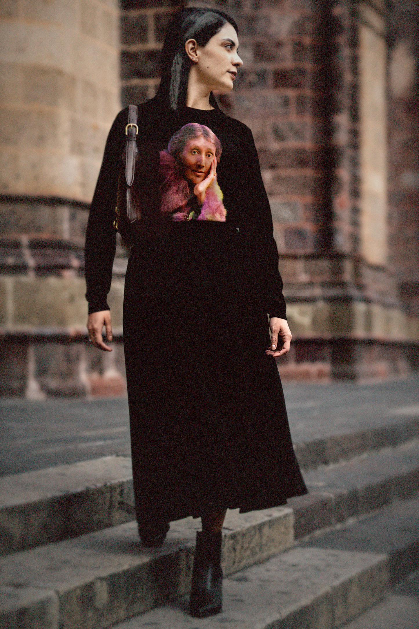 Virginia Woolf | Fuchsia Fur Portrait | Long Sleeve Jersey