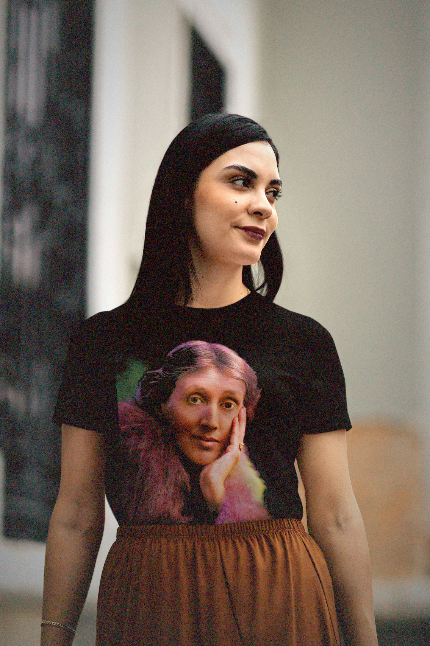 Virginia Woolf | Fuchsia Fur Portrait | Basic T-Shirt