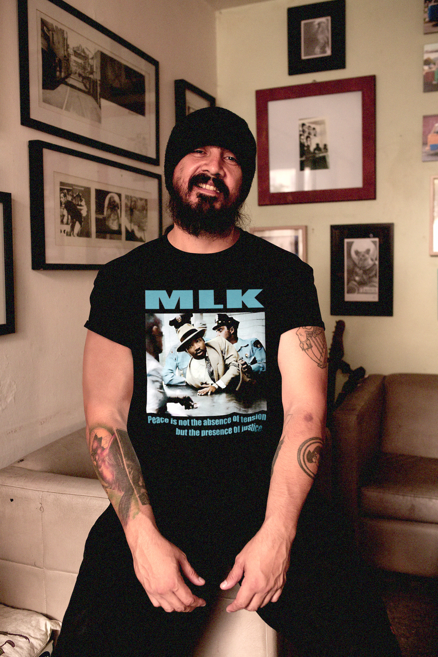 MLK Montgomery Arrest | Peace is not the absence of tension | blue | Working Class T-Shirt